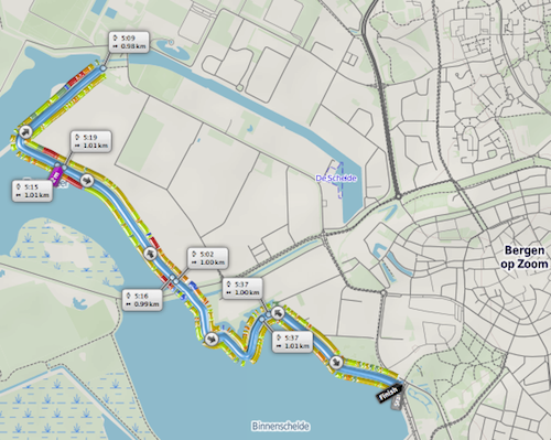 parcours 4 km Binnenschelde 2013 07 17